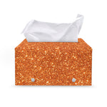 Orange (NOT Real) Glitter Print Leather Tissue Box Cover