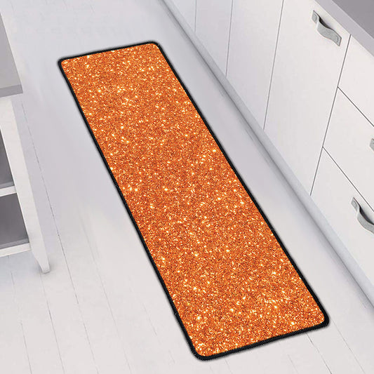 Orange (NOT Real) Glitter Print Long Kitchen Mat