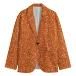 Orange (NOT Real) Glitter Print Men's Cotton Blazer