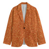 Orange (NOT Real) Glitter Print Men's Cotton Blazer