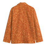 Orange (NOT Real) Glitter Print Men's Cotton Blazer