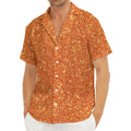 Orange (NOT Real) Glitter Print Men's Deep V-Neck Shirt