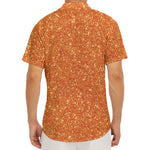 Orange (NOT Real) Glitter Print Men's Deep V-Neck Shirt