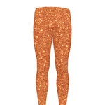 Orange (NOT Real) Glitter Print Men's leggings