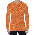 Orange (NOT Real) Glitter Print Men's Long Sleeve T-Shirt