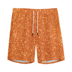 Orange (NOT Real) Glitter Print Men's Sports Shorts