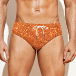 Orange (NOT Real) Glitter Print Men's Swim Briefs