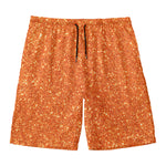 Orange (NOT Real) Glitter Print Men's Swim Trunks