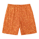 Orange (NOT Real) Glitter Print Men's Swim Trunks