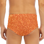 Orange (NOT Real) Glitter Print Men's Triangle Swim Briefs