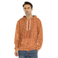 Orange (NOT Real) Glitter Print Men's Velvet Pullover Hoodie