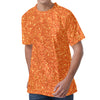 Orange (NOT Real) Glitter Print Men's Velvet T-Shirt