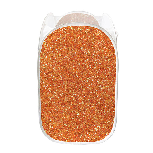 Orange (NOT Real) Glitter Print Mesh Laundry Hamper
