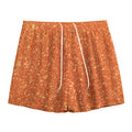 Orange (NOT Real) Glitter Print Mesh Shorts