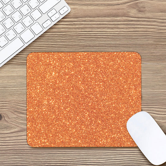 Orange (NOT Real) Glitter Print Mouse Pad