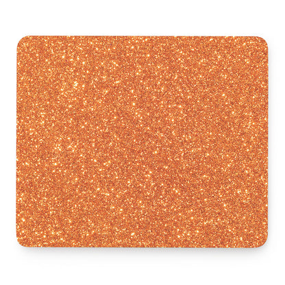 Orange (NOT Real) Glitter Print Mouse Pad