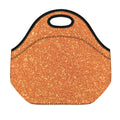 Orange (NOT Real) Glitter Print Neoprene Lunch Bag