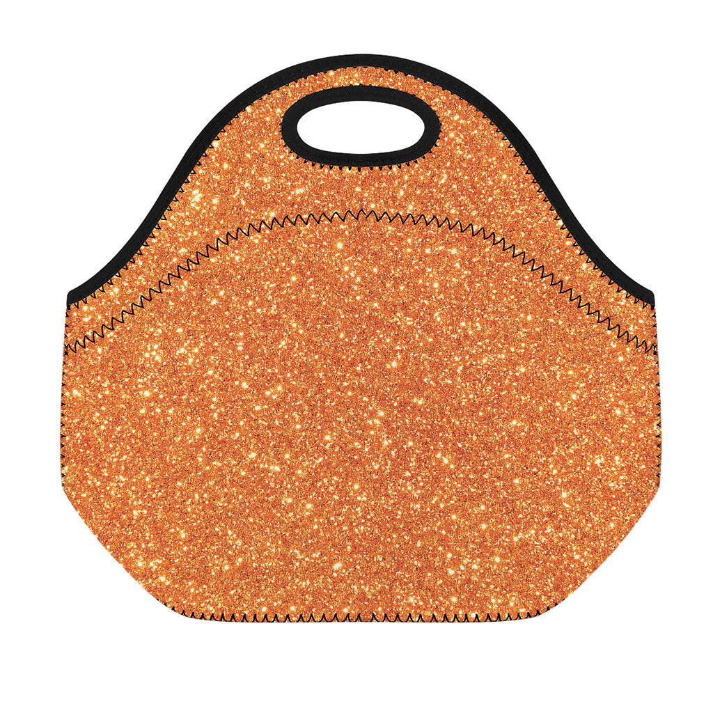 Orange (NOT Real) Glitter Print Neoprene Lunch Bag