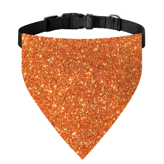 Orange (NOT Real) Glitter Print Over The Collar Dog Bandana