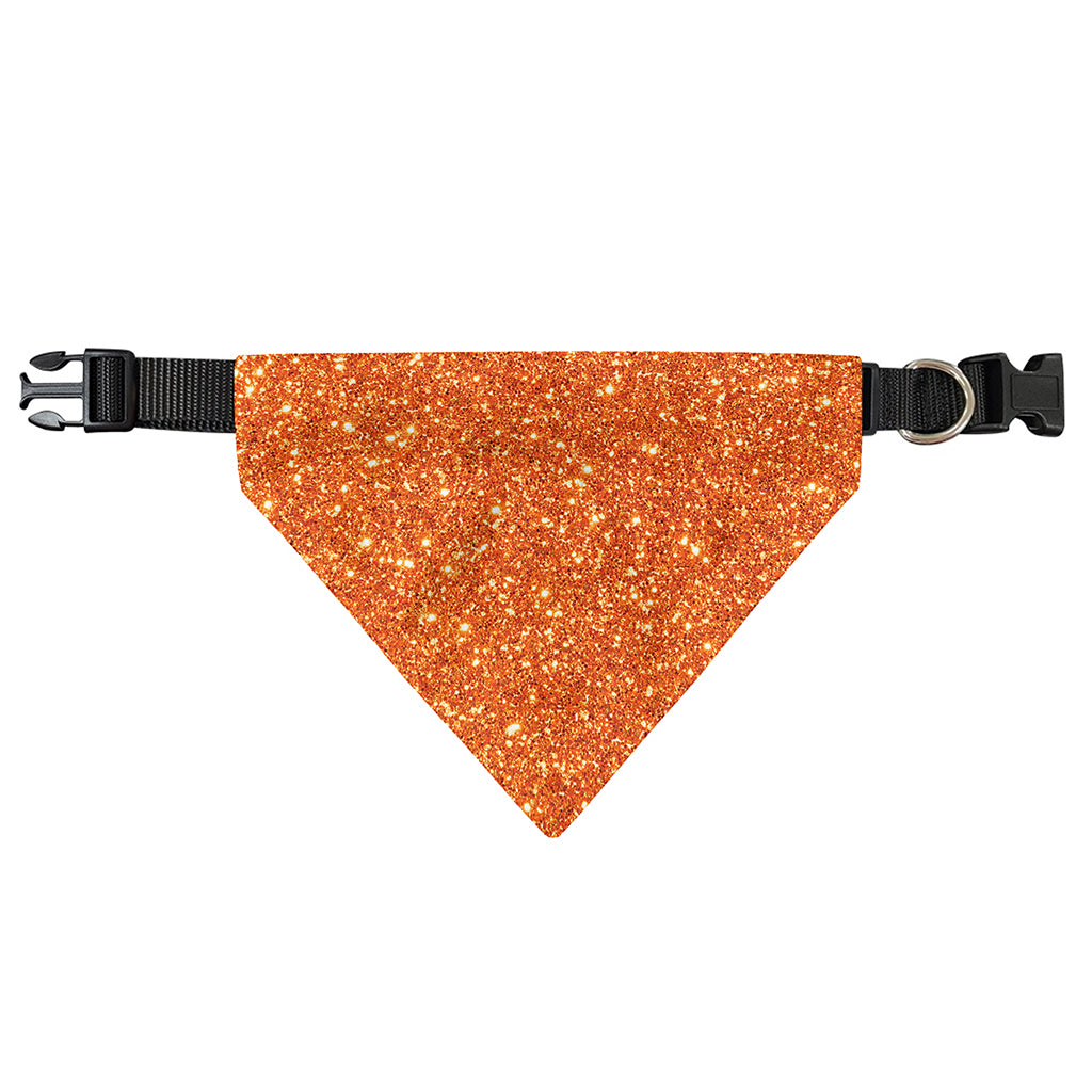 Orange (NOT Real) Glitter Print Over The Collar Dog Bandana