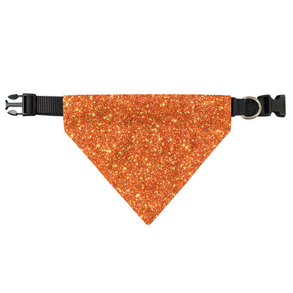 Orange (NOT Real) Glitter Print Over The Collar Dog Bandana