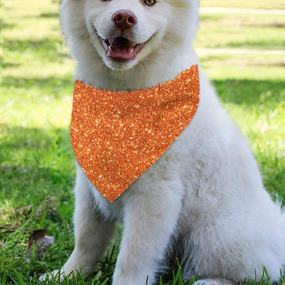 Orange (NOT Real) Glitter Print Over The Collar Dog Bandana