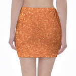 Orange (NOT Real) Glitter Print Pencil Mini Skirt