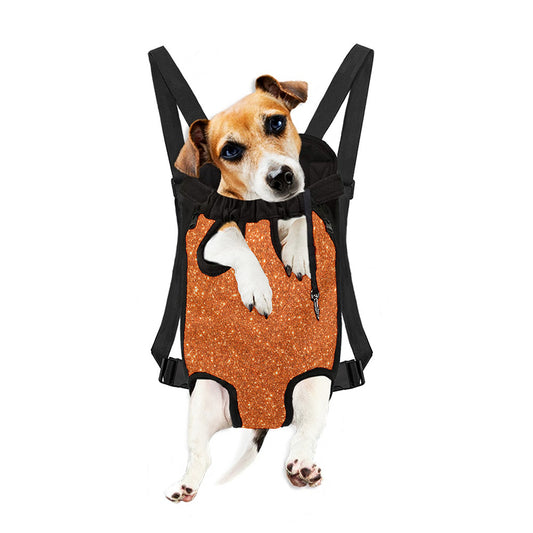 Orange (NOT Real) Glitter Print Pet Carrier Backpack