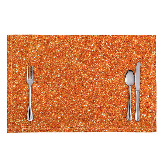 Orange (NOT Real) Glitter Print Placemat