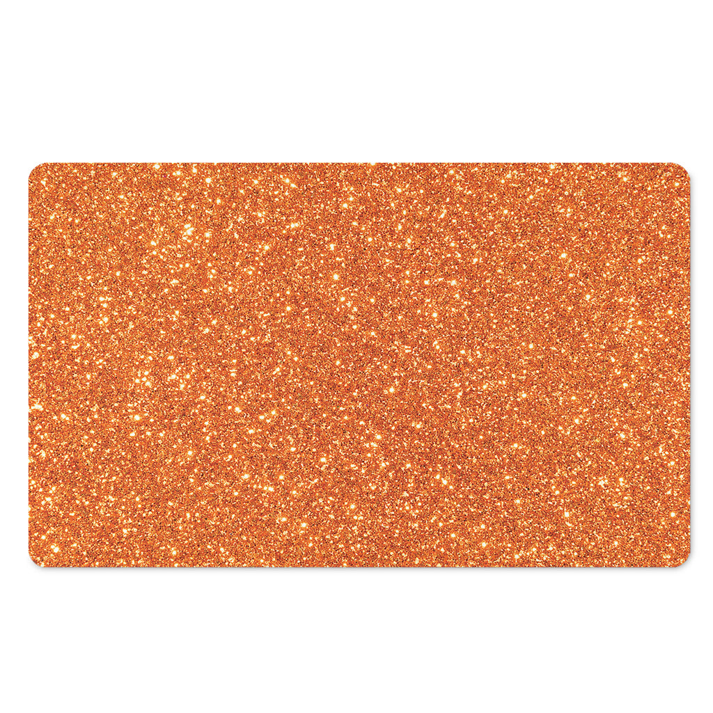 Orange (NOT Real) Glitter Print Polyester Doormat