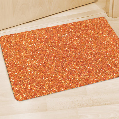 Orange (NOT Real) Glitter Print Polyester Doormat