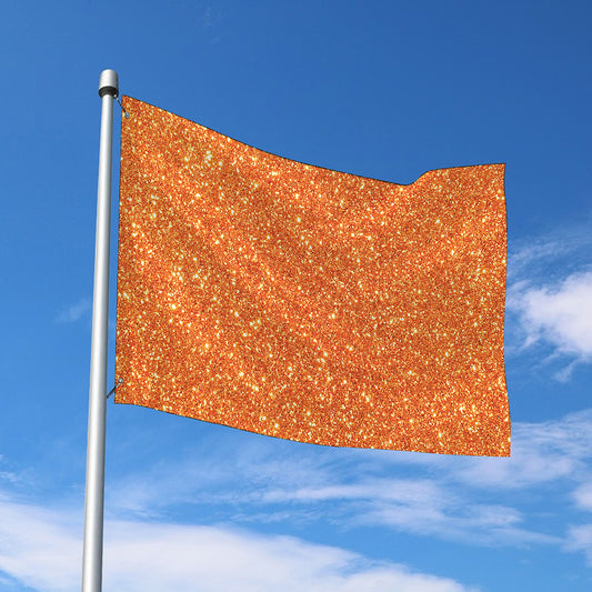 Orange (NOT Real) Glitter Print Polyester Flag