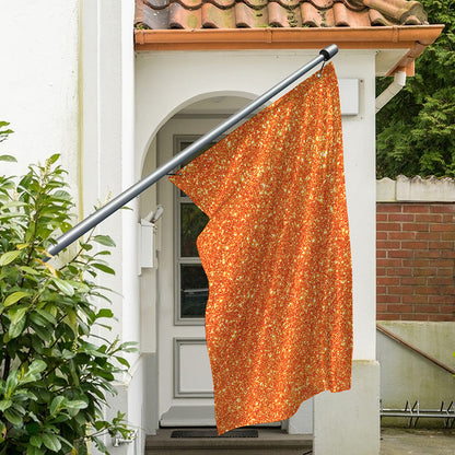 Orange (NOT Real) Glitter Print Polyester Flag