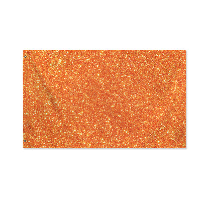 Orange (NOT Real) Glitter Print Polyester Flag