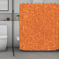 Orange (NOT Real) Glitter Print Polyester Shower Curtain