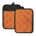 Orange (NOT Real) Glitter Print Pot Holders With Pocket