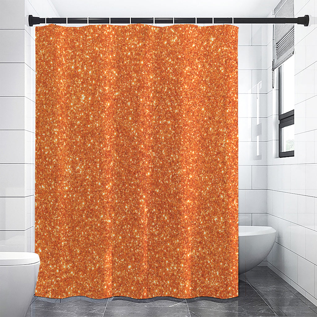 Orange (NOT Real) Glitter Print Premium Shower Curtain