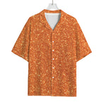 Orange (NOT Real) Glitter Print Rayon Hawaiian Shirt
