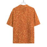 Orange (NOT Real) Glitter Print Rayon Hawaiian Shirt