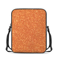 Orange (NOT Real) Glitter Print Rectangular Crossbody Bag