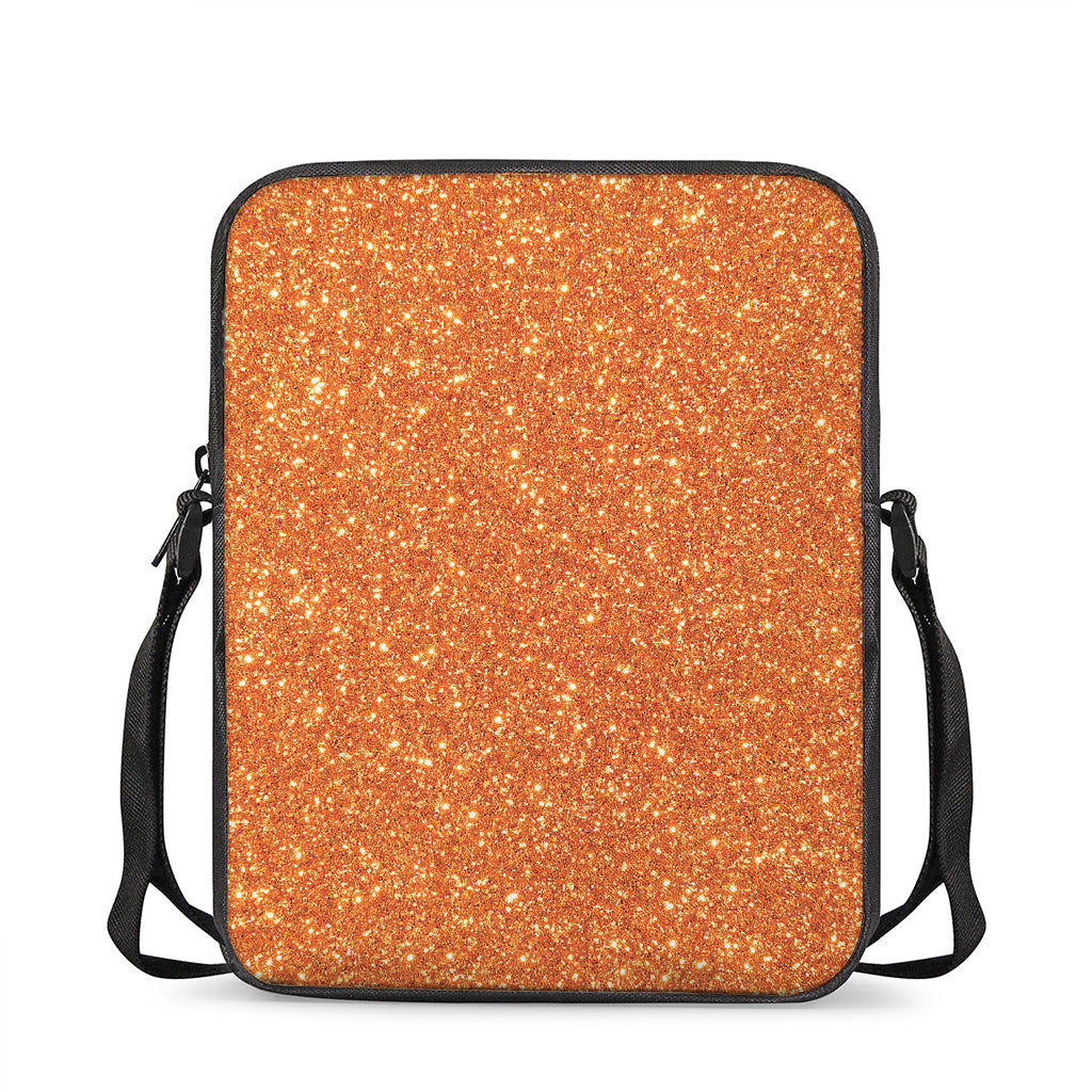 Orange (NOT Real) Glitter Print Rectangular Crossbody Bag