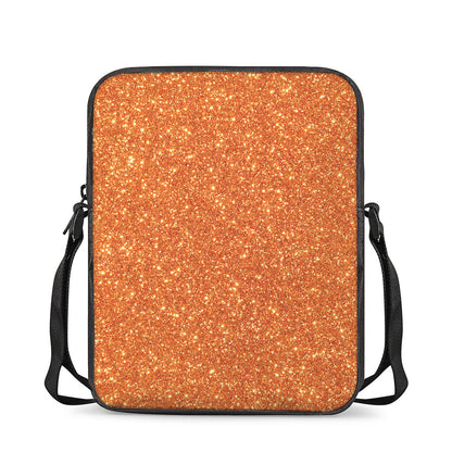 Orange (NOT Real) Glitter Print Rectangular Crossbody Bag