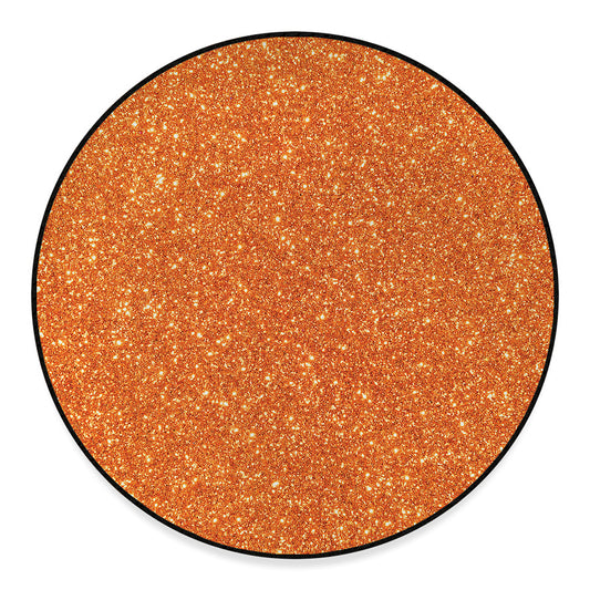 Orange (NOT Real) Glitter Print Round Floor Mat