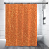 Orange (NOT Real) Glitter Print Shower Curtain