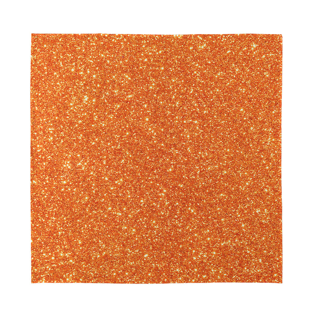 Orange (NOT Real) Glitter Print Silk Bandana