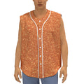 Orange (NOT Real) Glitter Print Sleeveless Baseball Jersey