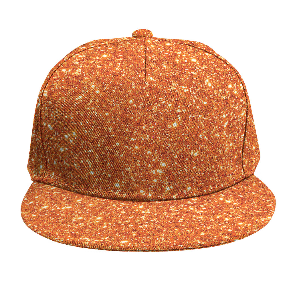 Orange (NOT Real) Glitter Print Snapback Cap