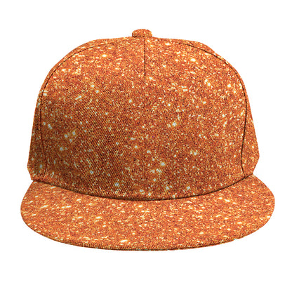 Orange (NOT Real) Glitter Print Snapback Cap