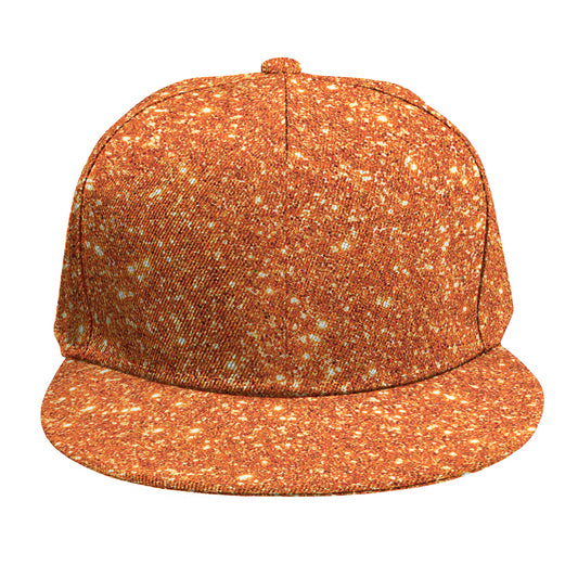 Orange (NOT Real) Glitter Print Snapback Cap