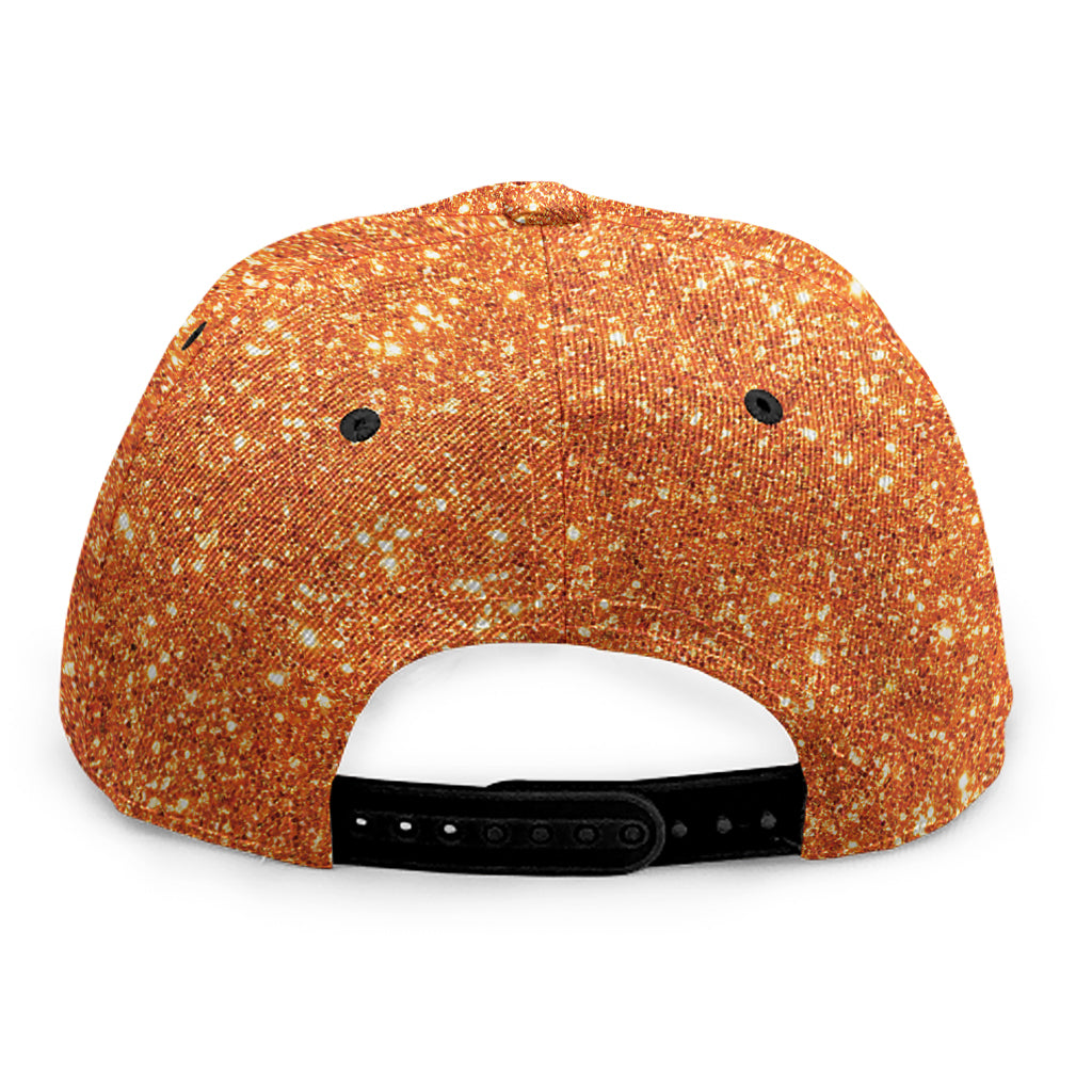 Orange (NOT Real) Glitter Print Snapback Cap